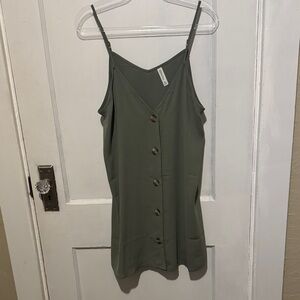 Elegant Olive Green Mini Dress